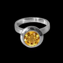 vzA153R (Silver Ring with Citrine Stone)