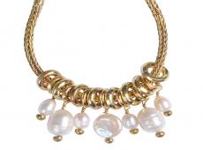 mbB504B_White (White Multi Pearl Snake Chain Bracelet)