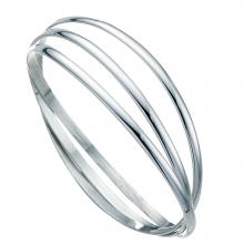 gbB189 (Sterling Silver Triple Curved Ring Bangle)