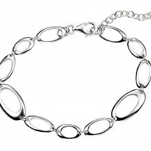 seB3453 (Sterling Silver Adjustable Oval Hoops Bracelet )