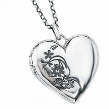 seP2592 (Floral Engraved Heart Locket Pendant)