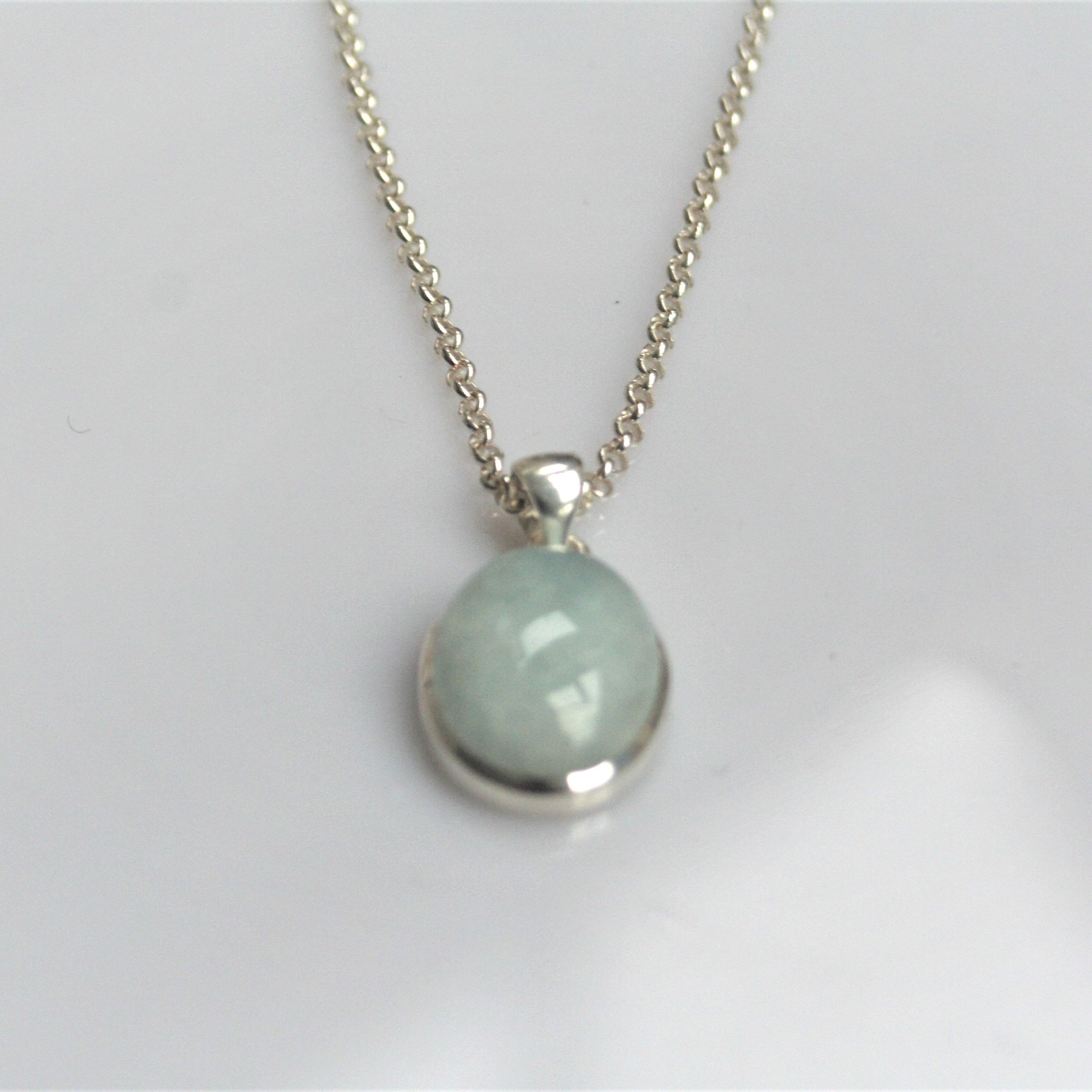 Aquamarine Silver Pendant Necklace - Image 2