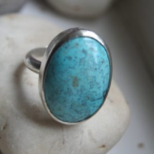 Sterling Silver Ring With Oval Gemstone