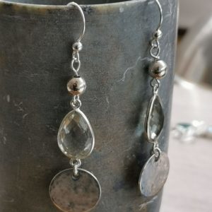 Silver & Green Amethyst Earrings