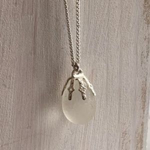 Seaglass and Sterling Silver Pedant Necklace