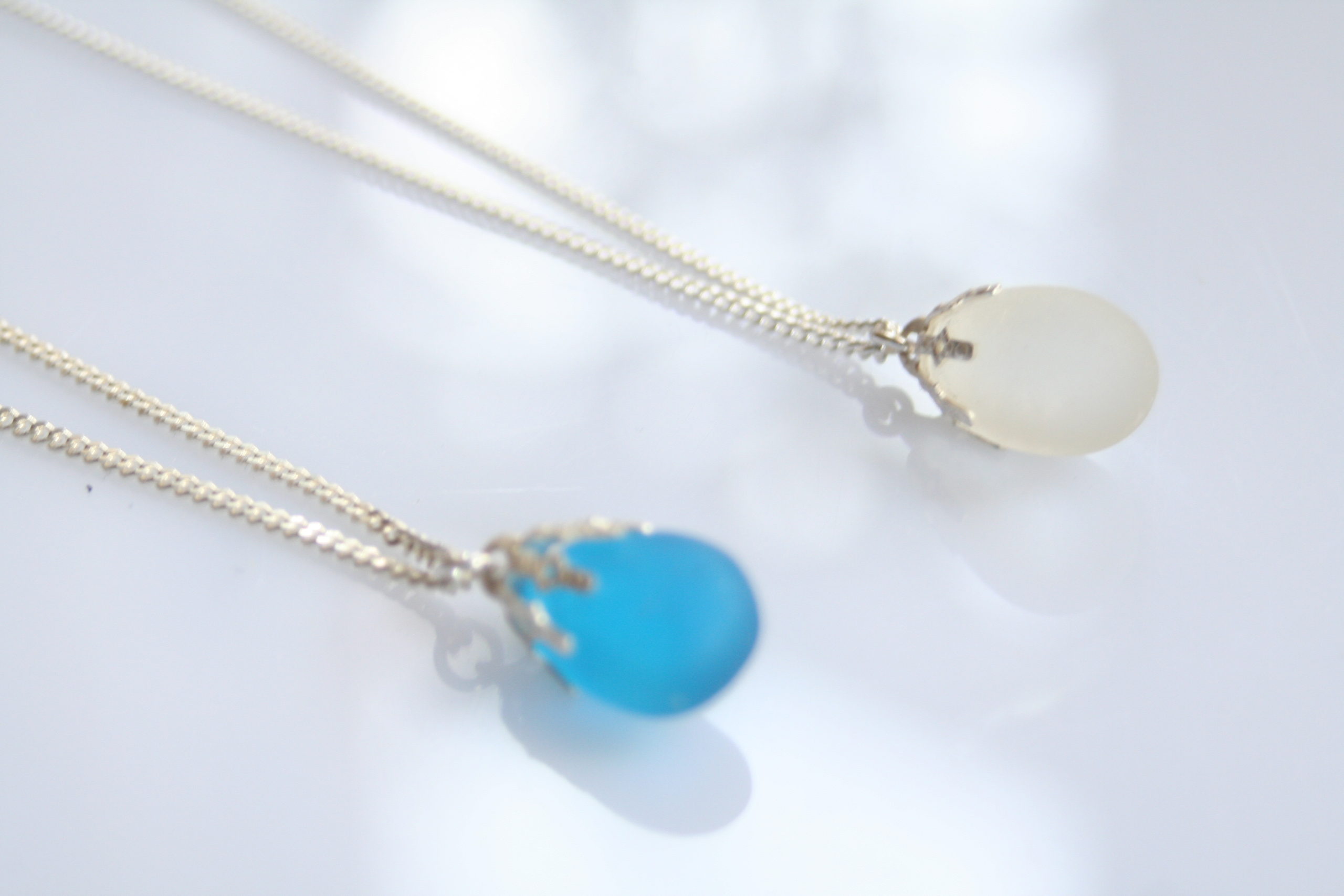 Sterling Silver Necklace with Seaglass Pendant - Image 3