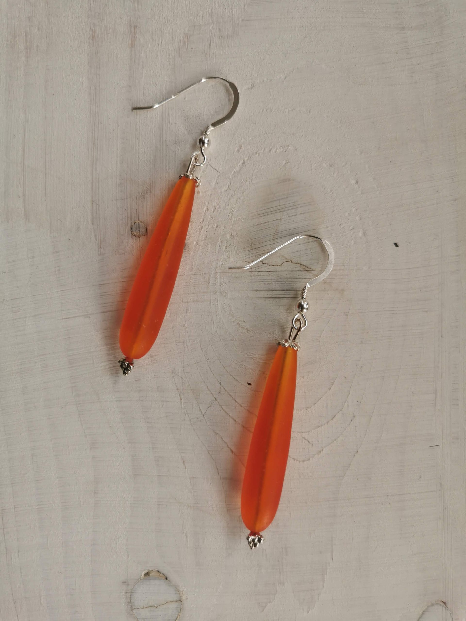 Teardrop Seaglass Dangling Earrings - Image 5