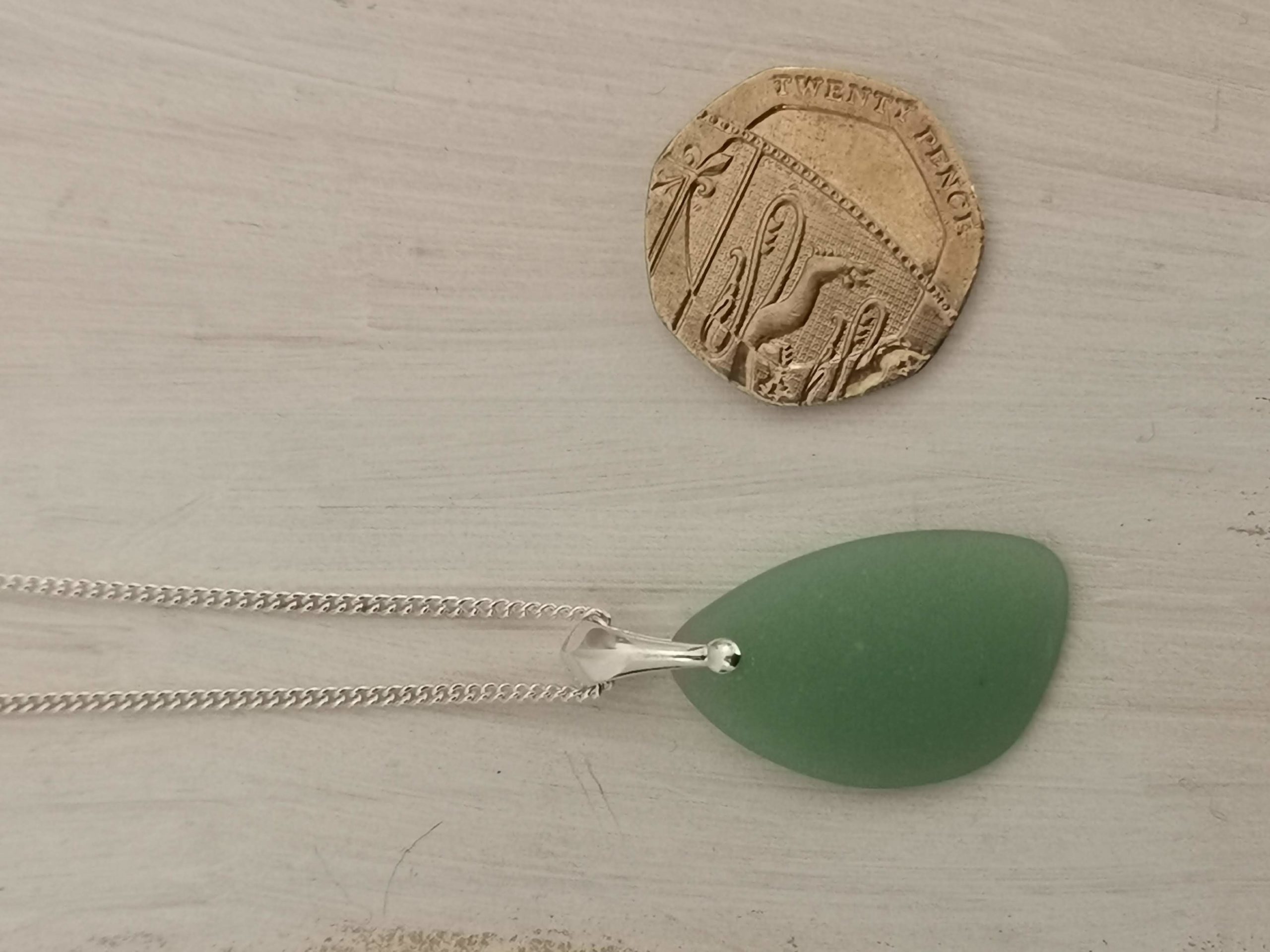 Cultured Seaglass Pendant Necklace - Image 6