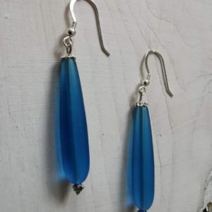 Teardrop Seaglass Dangling Earrings