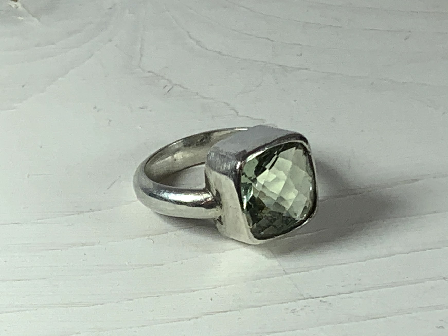 Sterling Silver & Green Quartz Statement Ring - Image 4