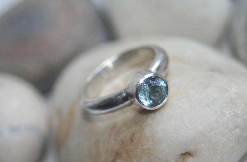 Sterling Silver Topaz Gemstone Ring