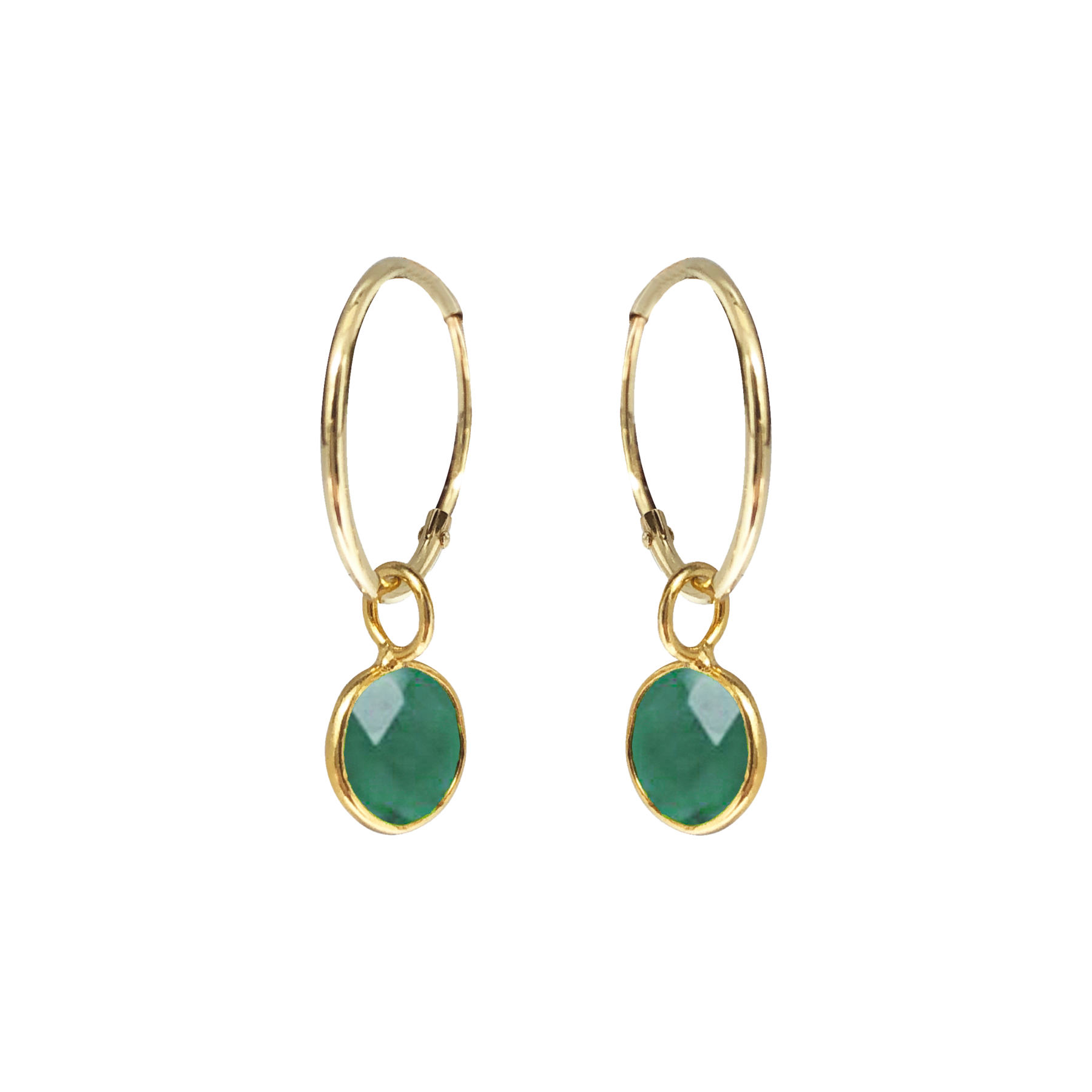 Gold Vermeil Earrings with Green Onyx