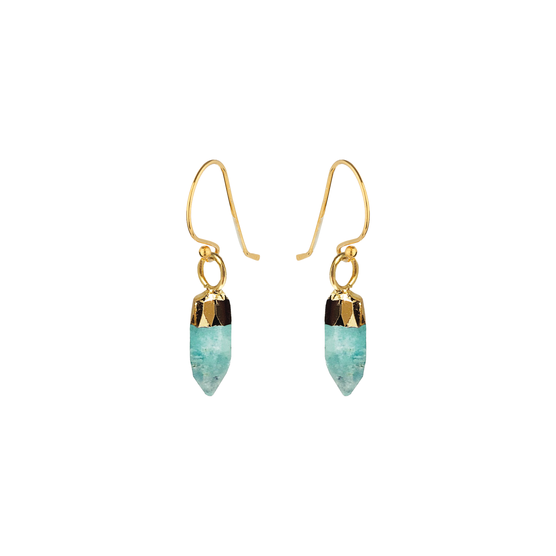 Gold Plated Amazonite Earrings