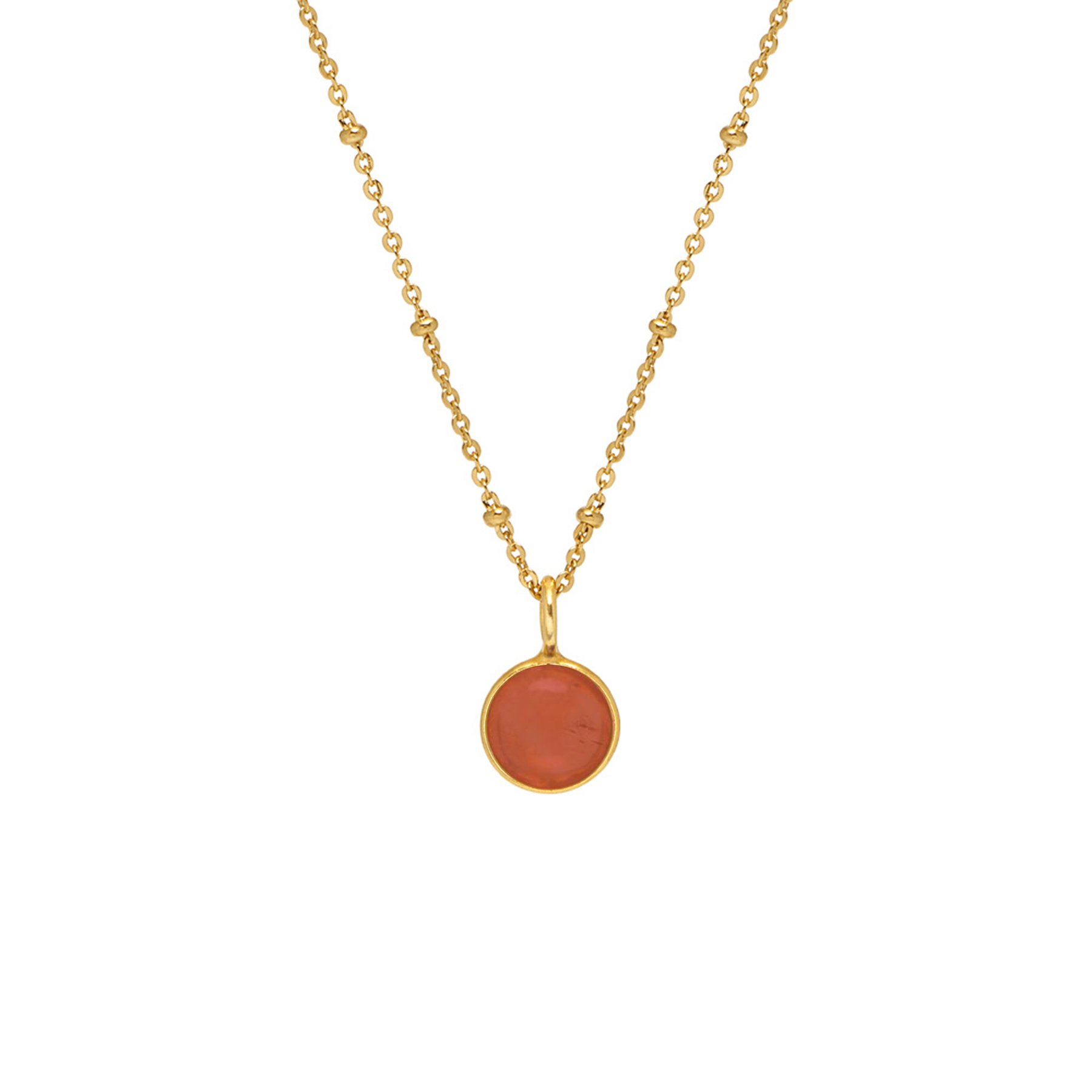 Gold Plated Necklace with Carnelian Pendant