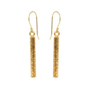 Long Hammered Bar Earrings